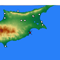 Nearby Forecast Locations - Larnaca - Kaart