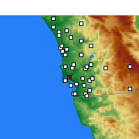 Nearby Forecast Locations - San Diego - Kaart