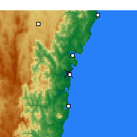Nearby Forecast Locations - Moruya Airport - Kaart