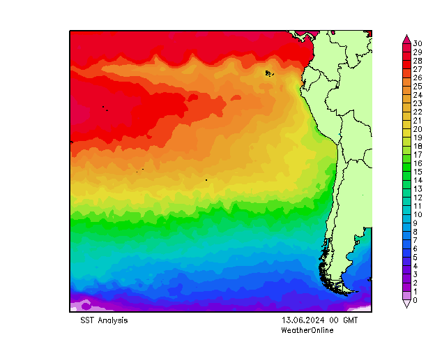 Pacific SST do 13.06.2024 00 UTC