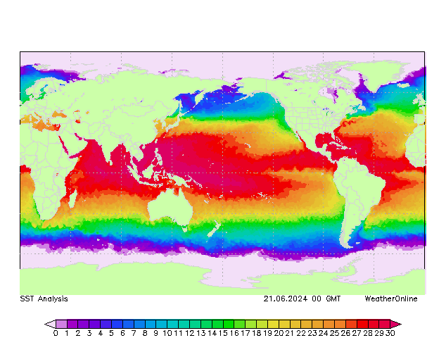 Wereld SST vr 21.06.2024 00 UTC