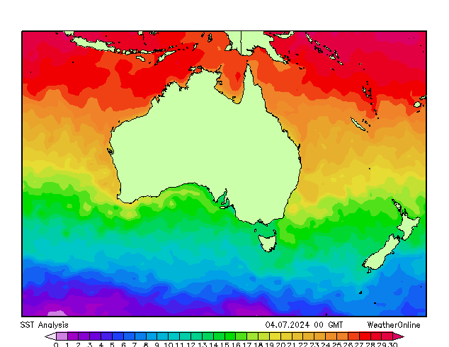 Australië SST do 04.07.2024 00 UTC