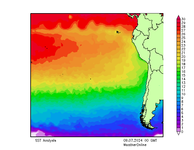 Pacific SST di 09.07.2024 00 UTC