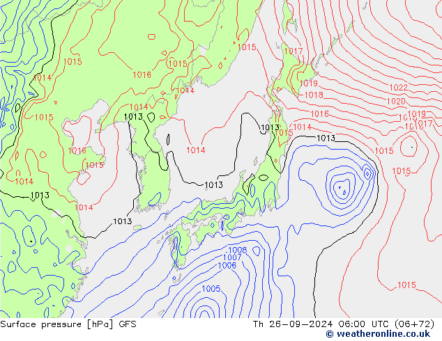 Luchtdruk (Grond) GFS do 26.09.2024 06 GMT