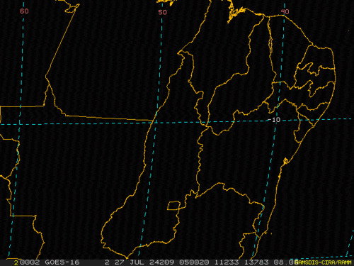 Satellietbeeld Zichtbaar Zuid-Amerika Brazilië zaterdag 27-07-2024 07:00 MEZT