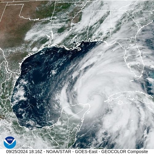 Satellietbeeld Infrarood (z/w) Noord-Amerika Atlantische Oceaan (west) woensdag 25-09-2024 20:16 MEZT