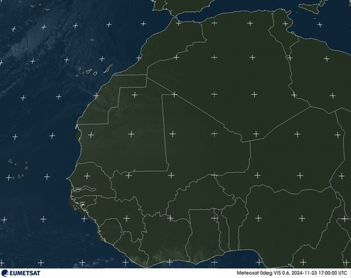 Satellietbeeld Zichtbaar Afrika west zaterdag 23-11-2024 18:00 MET