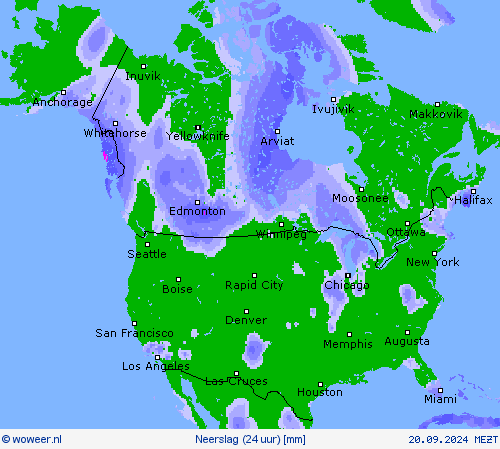 Neerslag (24 uur) Weerkaarten