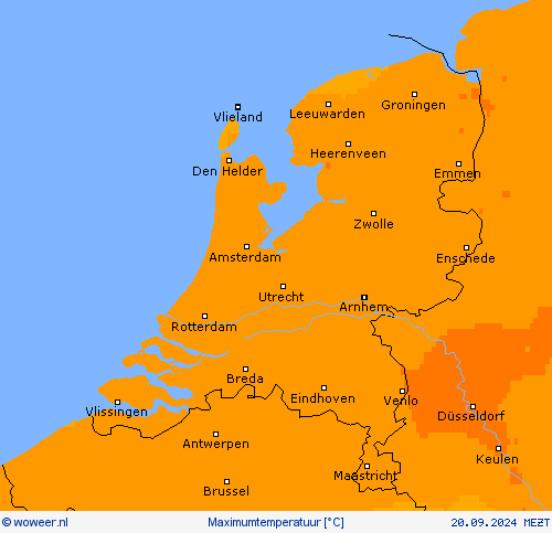 Maximumtemperatuur Weerkaarten