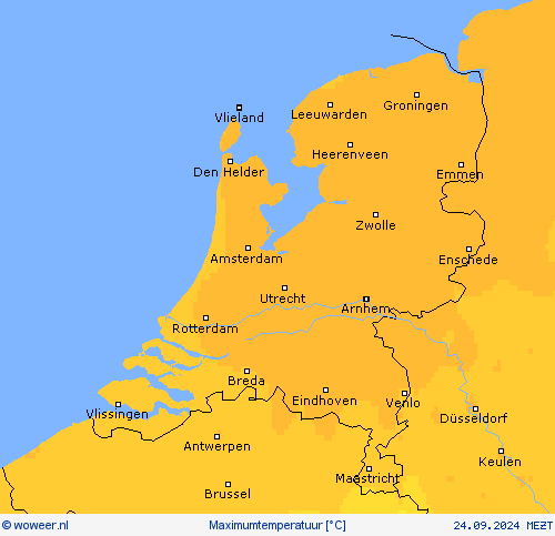 Maximumtemperatuur Weerkaarten