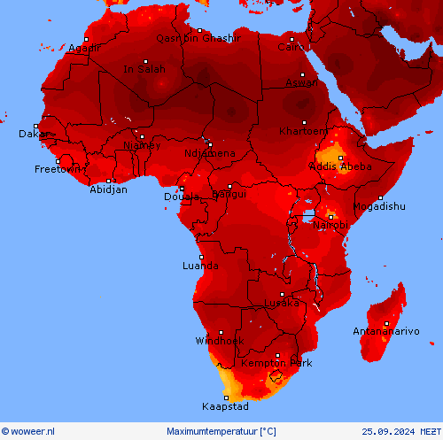 Maximumtemperatuur Weerkaarten