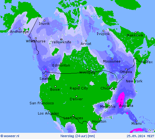 Neerslag (24 uur) Weerkaarten