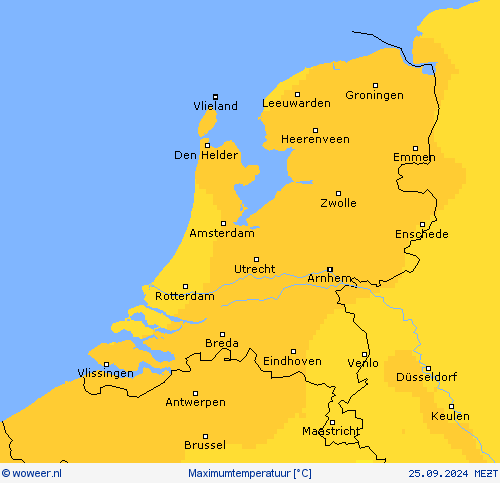 Maximumtemperatuur Weerkaarten