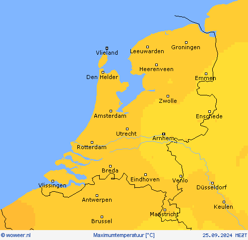 Maximumtemperatuur Weerkaarten