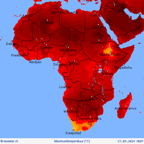 Maximumtemperatuur Weerkaarten