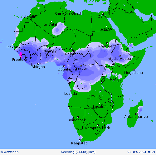 Neerslag (24 uur) Weerkaarten