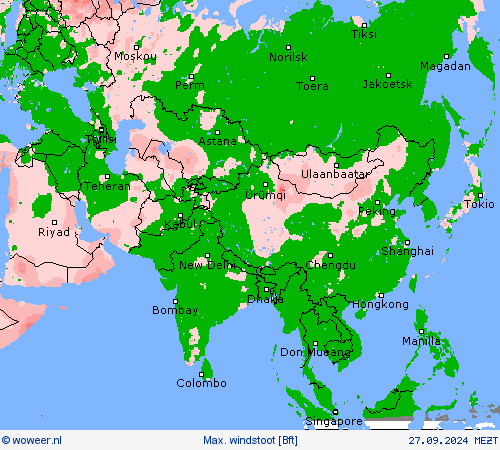 Max. windstoot Weerkaarten