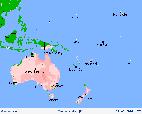 Max. windstoot Weerkaarten