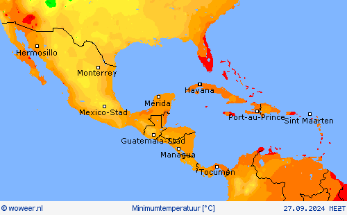 Minimumtemperatuur Weerkaarten