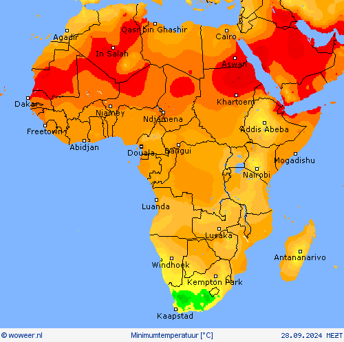 Minimumtemperatuur Weerkaarten