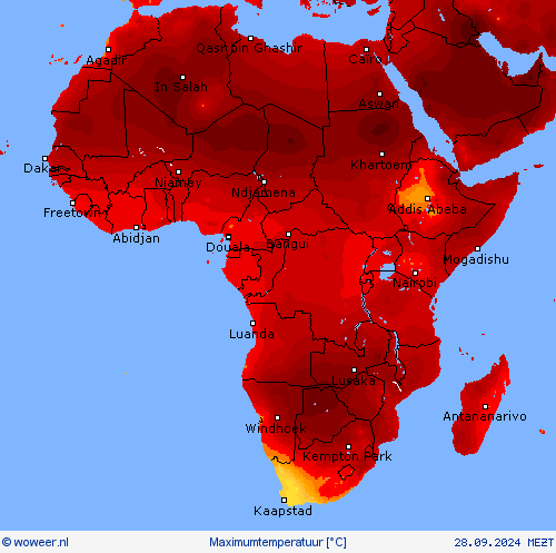 Maximumtemperatuur Weerkaarten