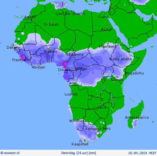 Neerslag (24 uur) Weerkaarten