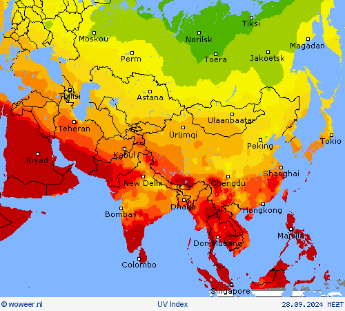 UV Index Weerkaarten