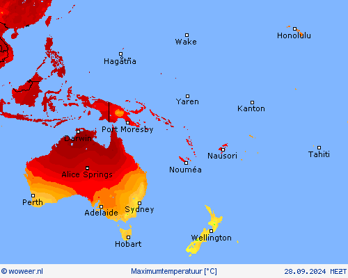 Maximumtemperatuur Weerkaarten