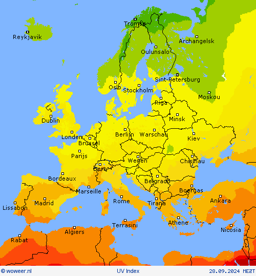 UV Index Weerkaarten