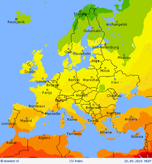 UV Index Weerkaarten