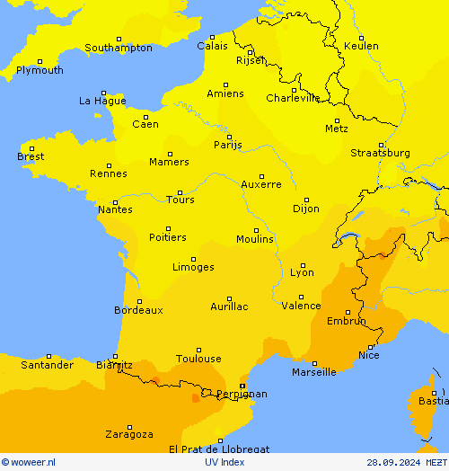 UV Index Weerkaarten