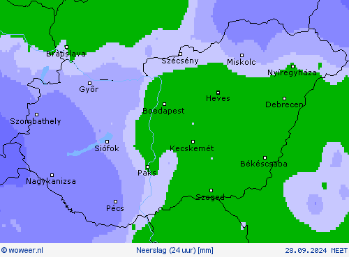 Neerslag (24 uur) Weerkaarten