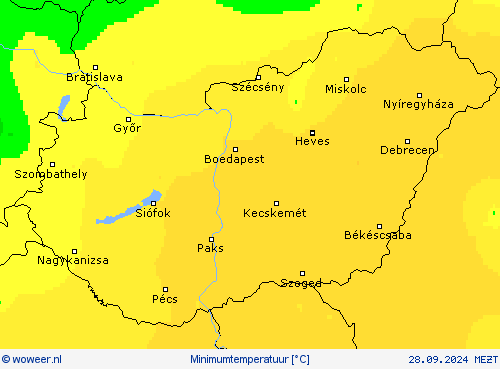 Minimumtemperatuur Weerkaarten