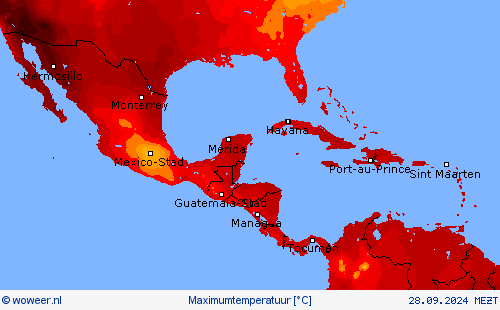 Maximumtemperatuur Weerkaarten