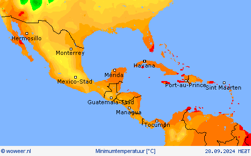 Minimumtemperatuur Weerkaarten