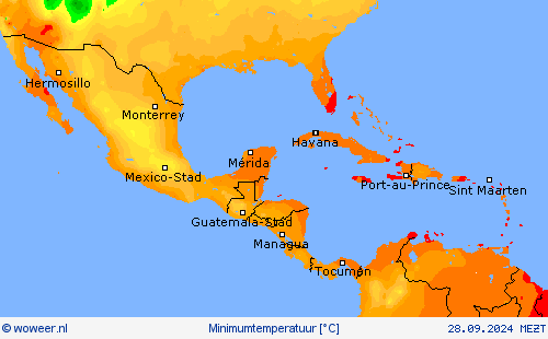 Minimumtemperatuur Weerkaarten