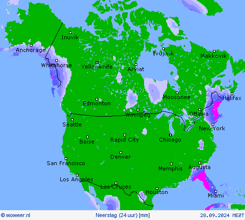 Neerslag (24 uur) Weerkaarten