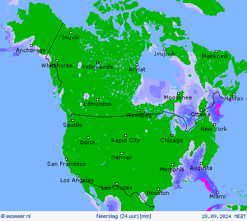 Neerslag (24 uur) Weerkaarten