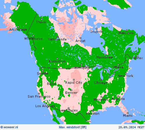Max. windstoot Weerkaarten