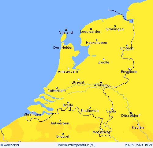 Maximumtemperatuur Weerkaarten