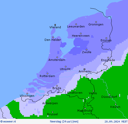 Neerslag (24 uur) Weerkaarten