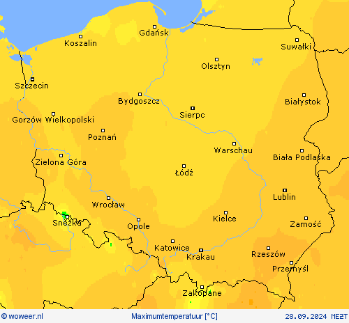 Maximumtemperatuur Weerkaarten