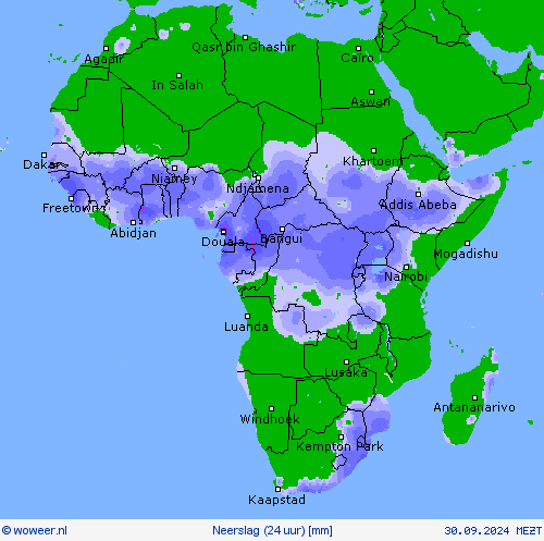 Neerslag (24 uur) Weerkaarten