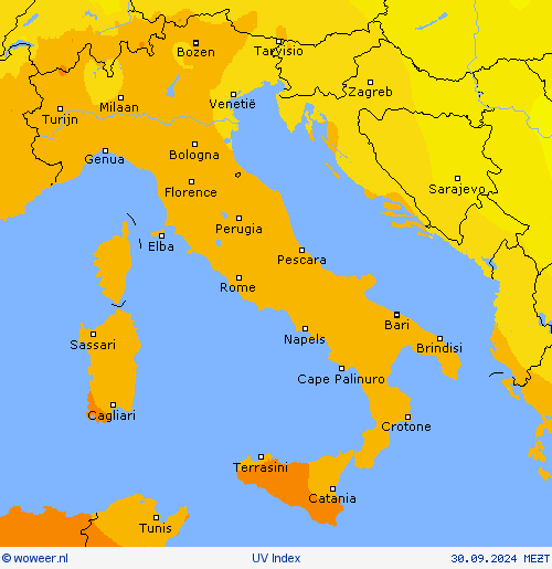 UV Index Weerkaarten