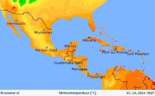 Minimumtemperatuur Weerkaarten