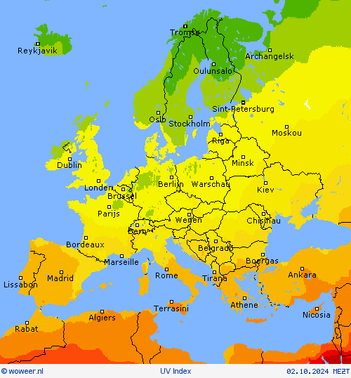 UV Index Weerkaarten