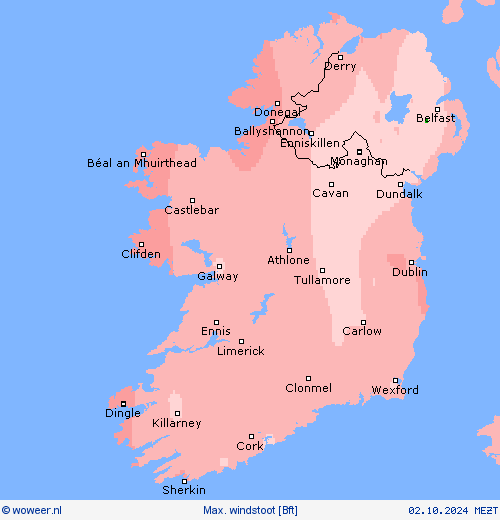 Max. windstoot Weerkaarten