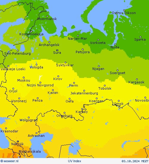 UV Index Weerkaarten