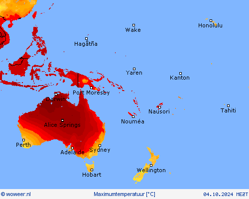 Maximumtemperatuur Weerkaarten