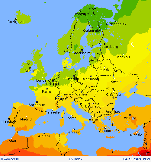 UV Index Weerkaarten